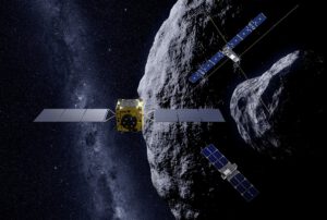 HERA’s Ankunft am Asteroiden Didymos nach dem Einschlag von DART | Quelle: ESA