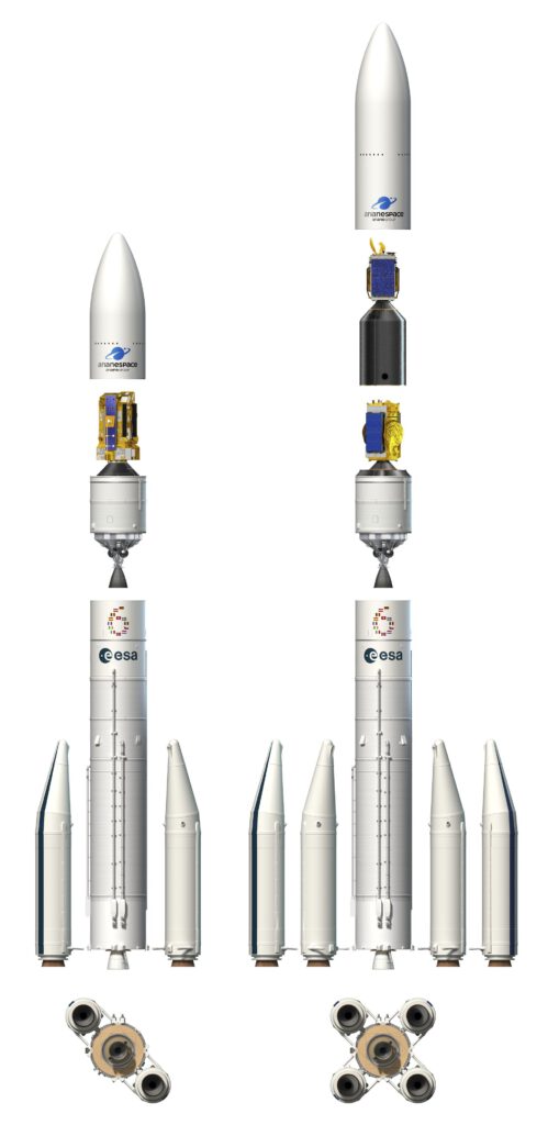 Die zwei Hauptkonfigurationen der Ariane 6 | Quelle: ESA / D. Ducros