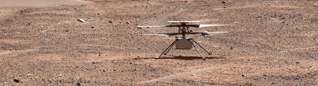 Der Mars Helikopter Ingenuity vor seinem 54. Flug | Quelle: NASA